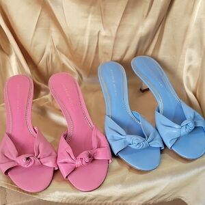 ANTONIO MELANI Pink and Blue Knot Heels
